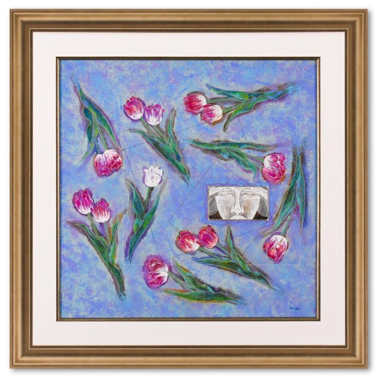 Lu Hong, "Esoteric Dream III (1996)" Framed Original Mixed Media Painting, Hand Signed with Letter of Authenticity.