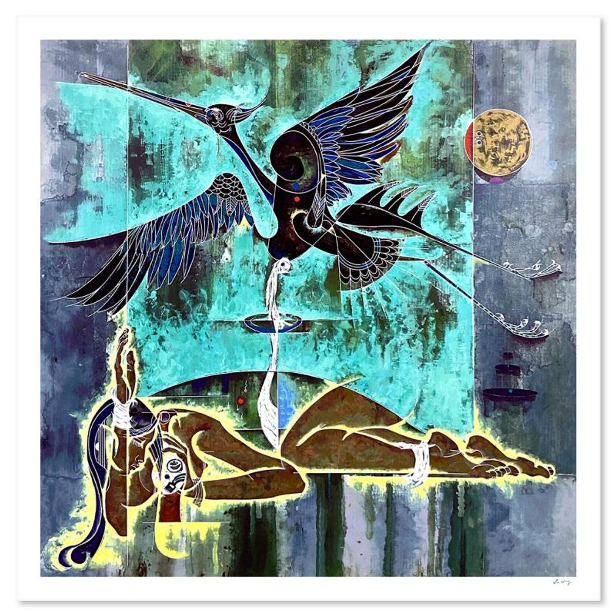 Lu Hong, "Arouse" Limited Edition Serigraph, Numbered and Hand Signed with Letter of Authenticity
