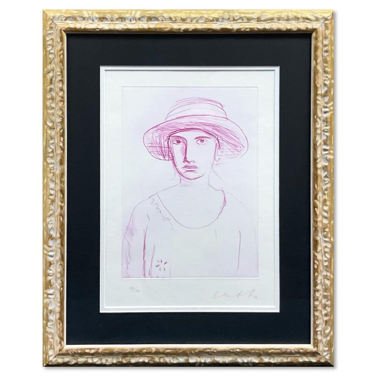 Chantal Joffe, "Anna Freud" Framed SOLD OUT Limited Edition Photopolymer Etching, Numbered 26/30 and Hand Signed with Letter of Authenticity.