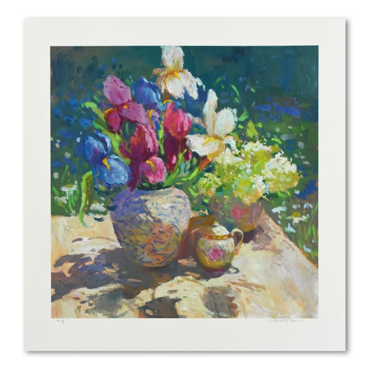 S. Burkett Kaiser, "Irises from My Garden" Limited Edition, HC Numbered 3/3 and Hand Signed with Letter of Authenticity.
