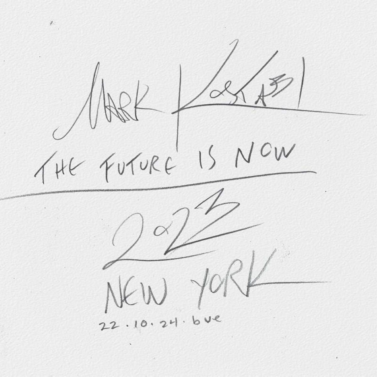 Mark Kostabi, "The Future is Now" Framed Original Drawing on Paper, Hand Signed with Certificate of Authenticity