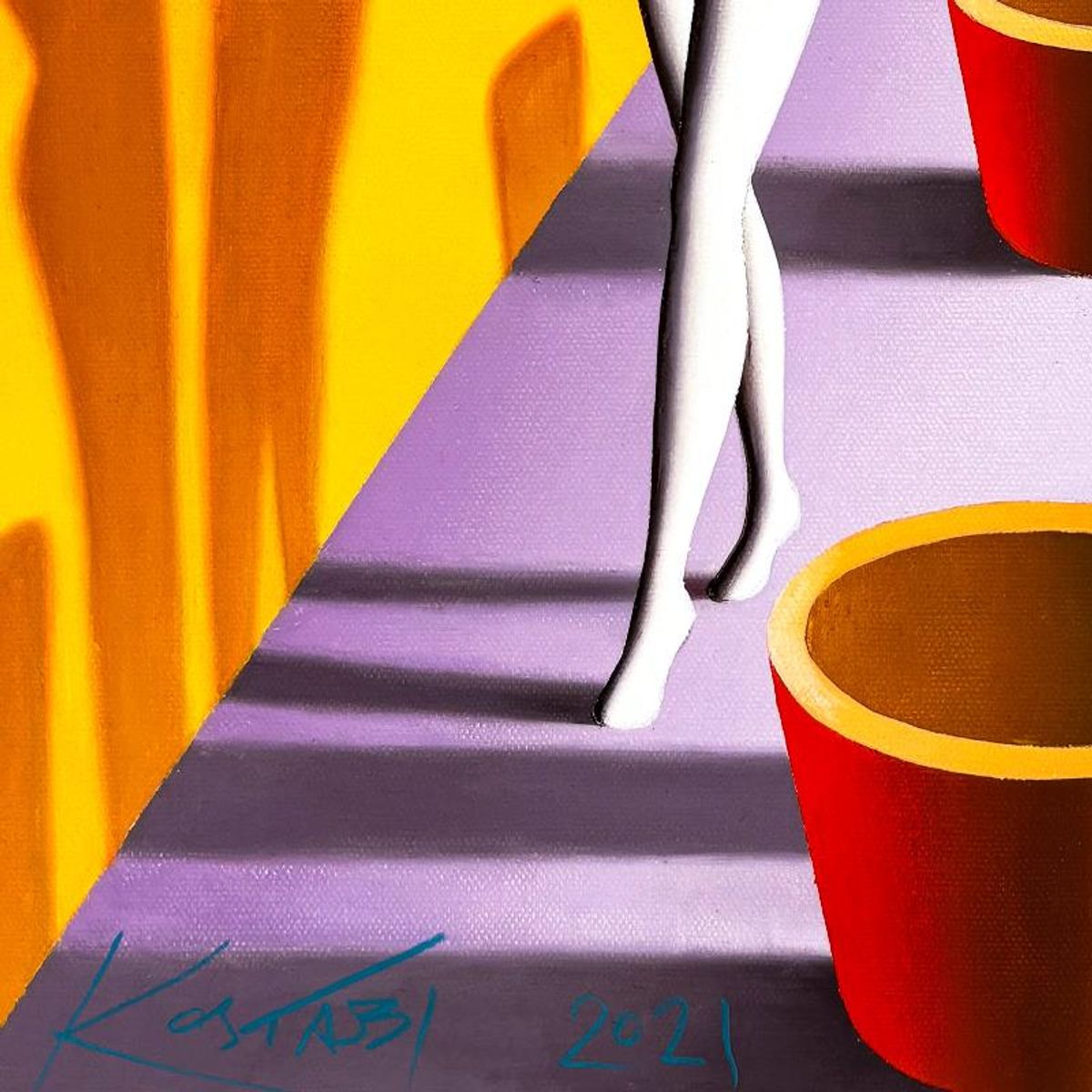 Mark Kostabi, "Love at First Sight" Limited Edition, AP Numbered 9/27 and Hand Signed with Letter of Authenticity.