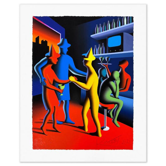 Mark Kostabi, "The Great Connector" Limited Edition, AP Numbered 9/27 and Hand Signed with Letter of Authenticity.