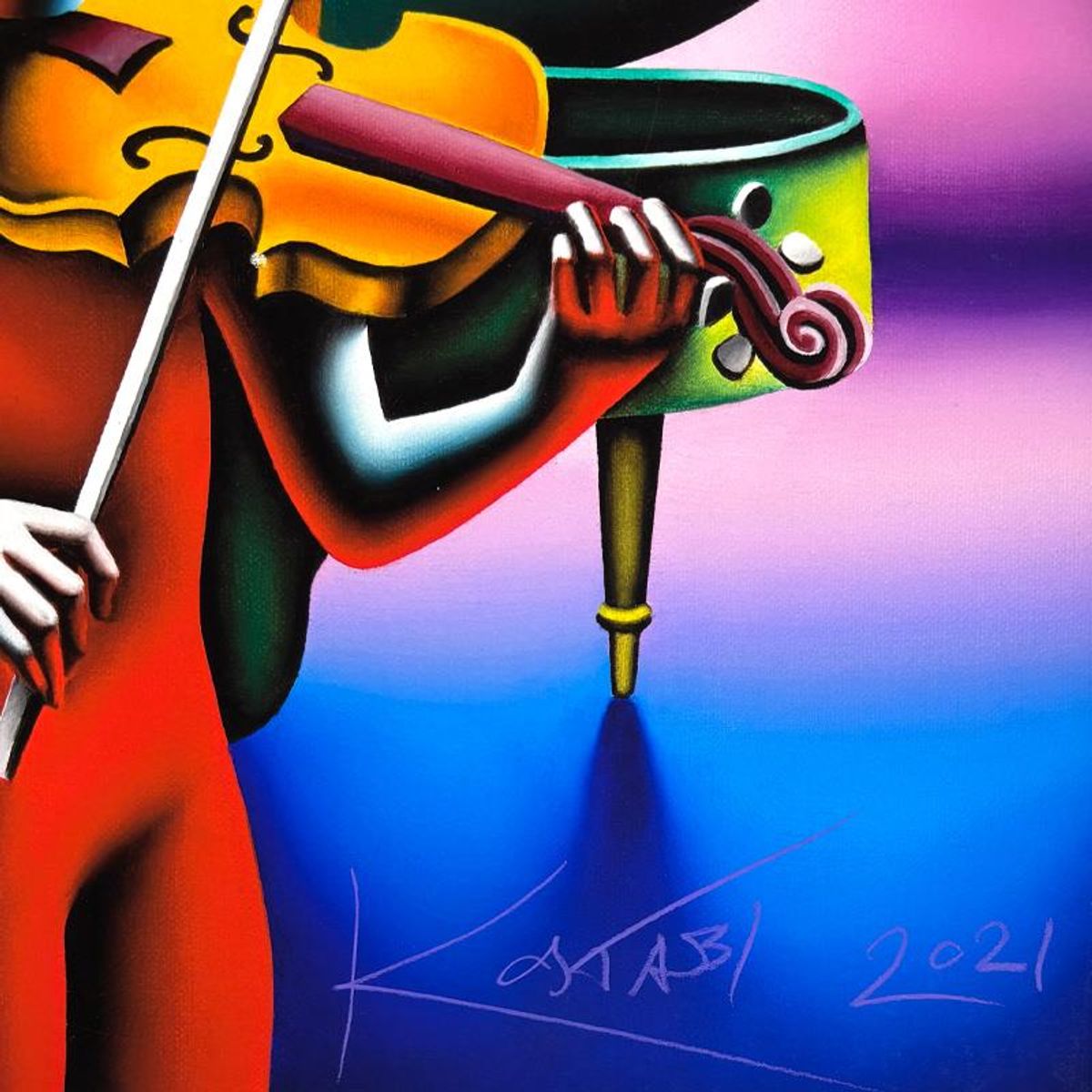 Mark Kostabi, "Reflection for Viola" Limited Edition, MP Numbered 9/15 and Hand Signed with Letter of Authenticity.