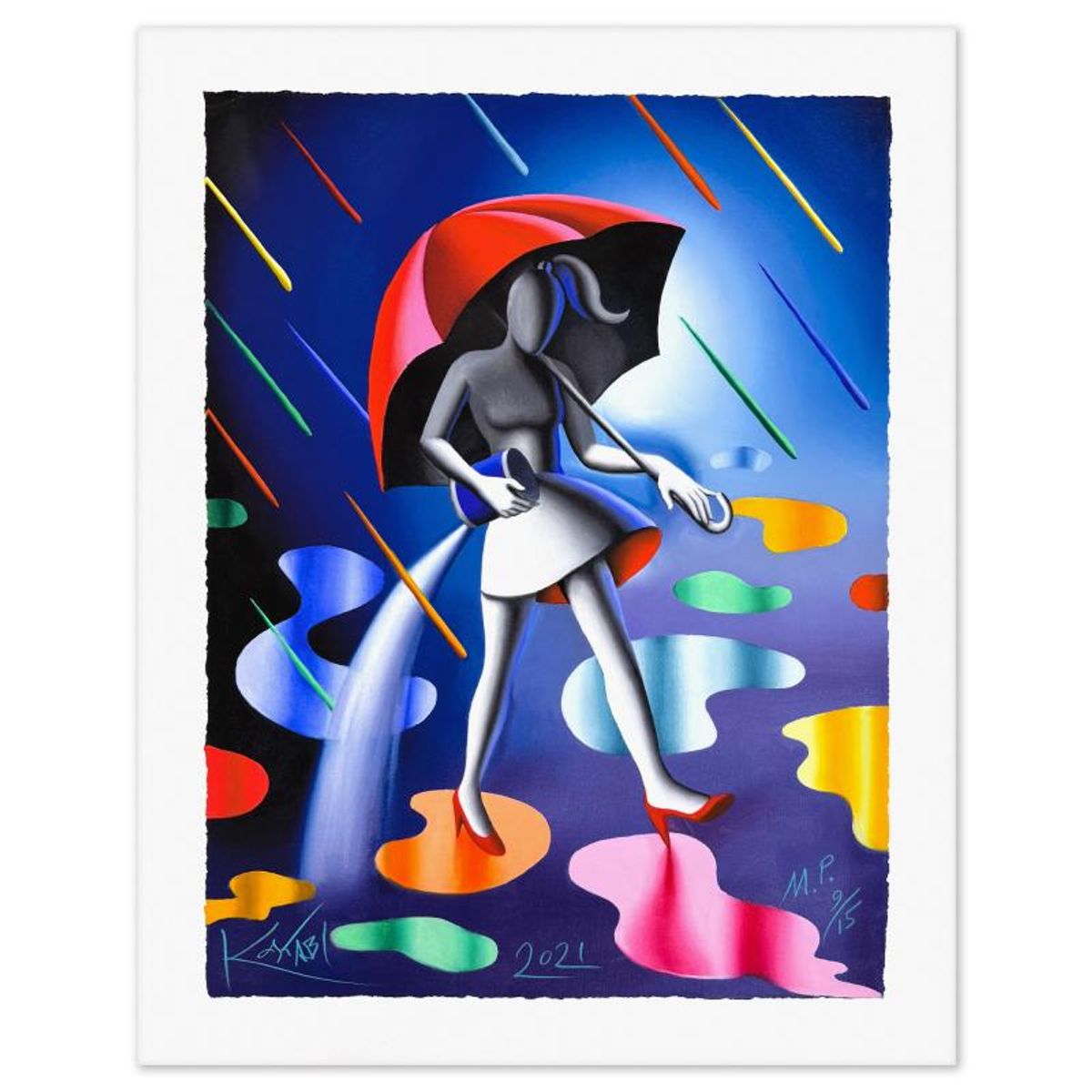 Mark Kostabi, "Salty" Limited Edition, MP Numbered 9/15 and Hand Signed with Letter of Authenticity.