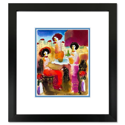 Moshe Leider, Framed Original Mixed Media Watercolor Painting, Hand Signed with Letter of Authenticity.