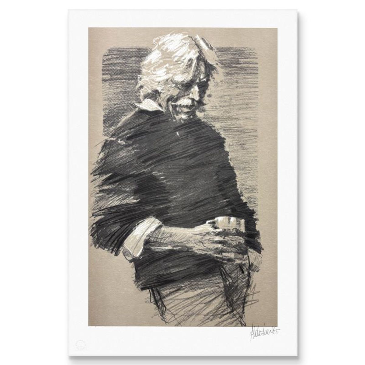 Aldo Luongo, "The Work Goes On" Limited Edition Lithograph, Numbered and Hand Signed with Certificate of Authenticity.
