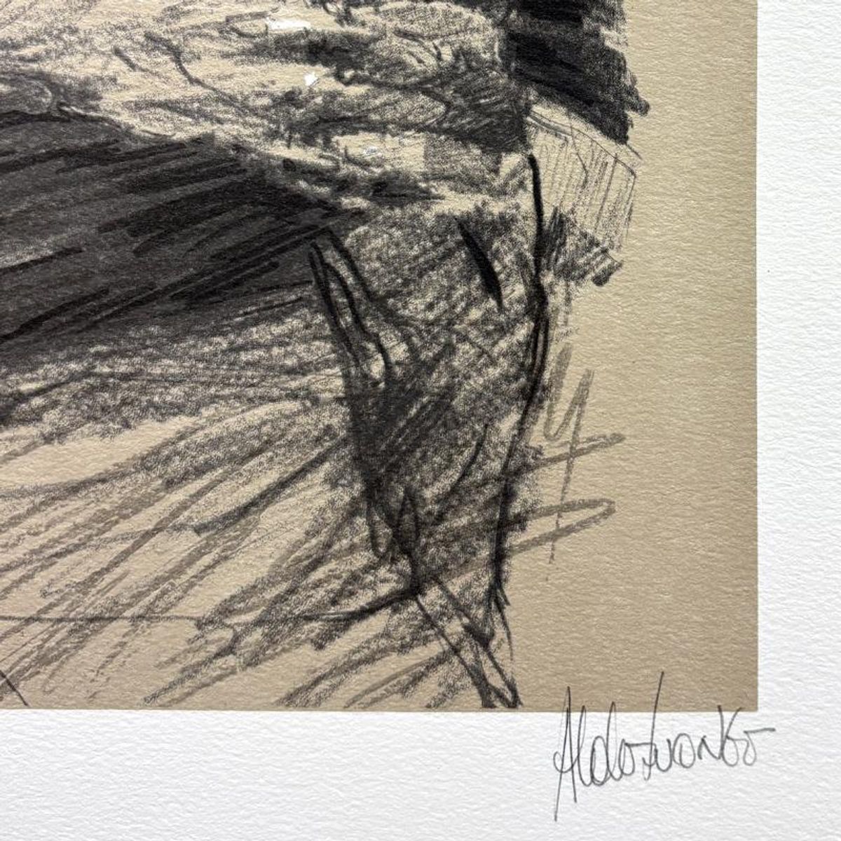 Aldo Luongo, "The Work Goes On" Limited Edition Lithograph, Numbered and Hand Signed with Certificate of Authenticity.