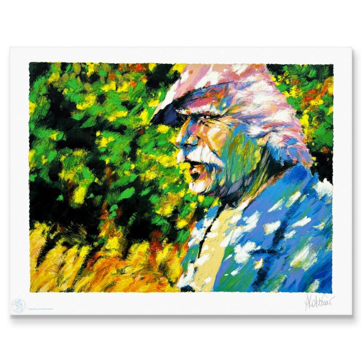 Aldo Luongo, "White Cap" Limited Edition Serigraph, Numbered and Hand Signed with Certificate of Authenticity.