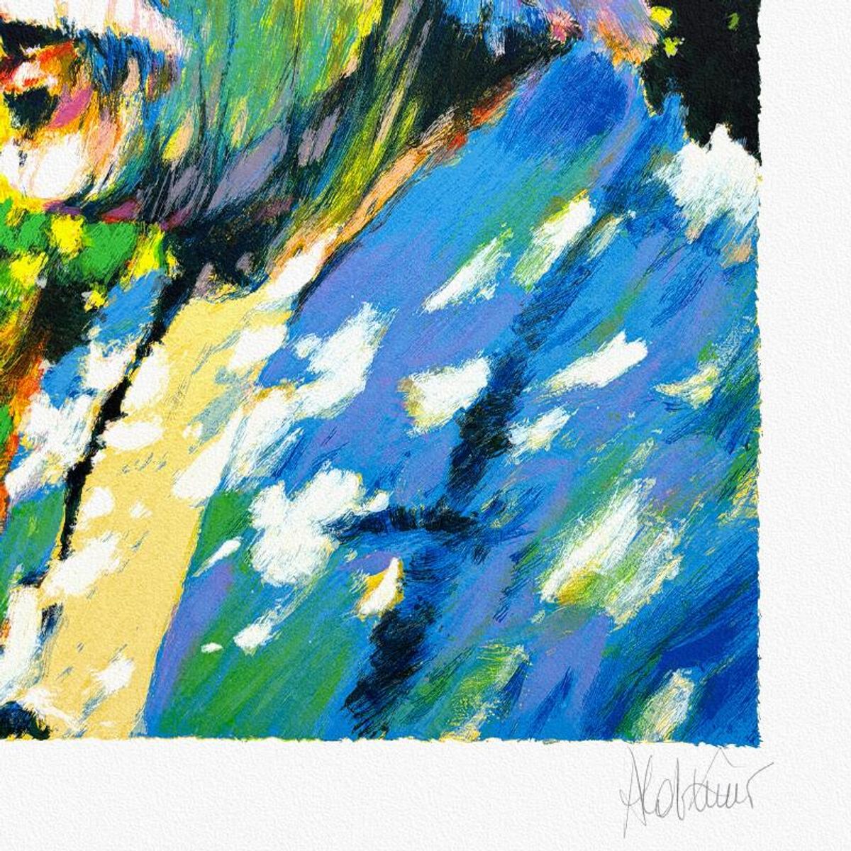 Aldo Luongo, "White Cap" Limited Edition Serigraph, Numbered and Hand Signed with Certificate of Authenticity.