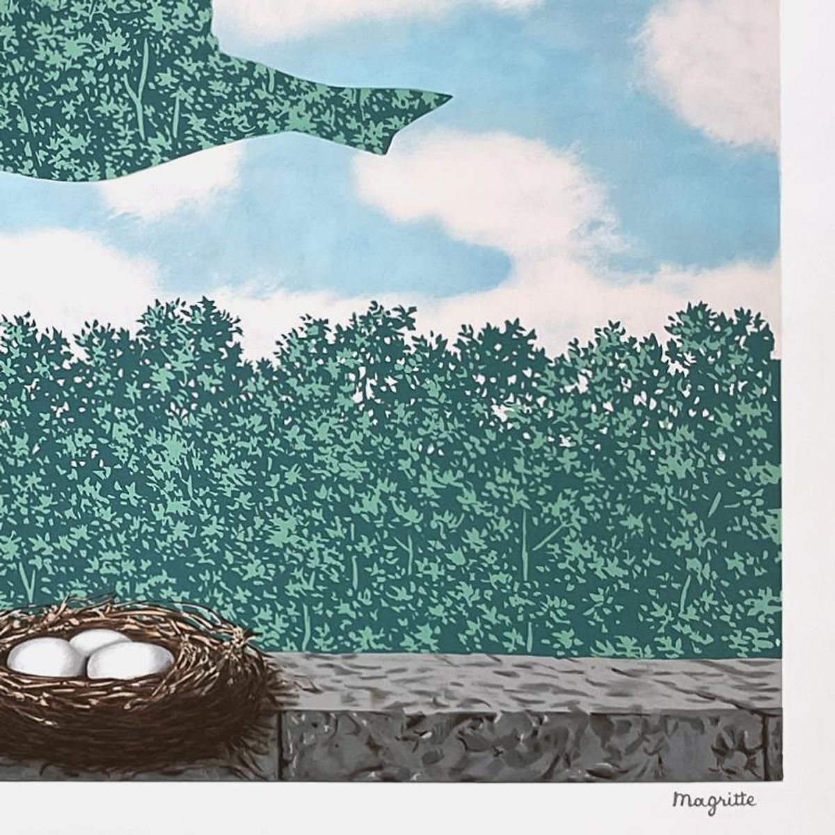 Rene Magritte 1898-1967 (After), "Le Printemps (Spring)" Framed Limited Edition Lithograph, Estate Signed and Numbered 124/300 with Certificate of Authenticity.