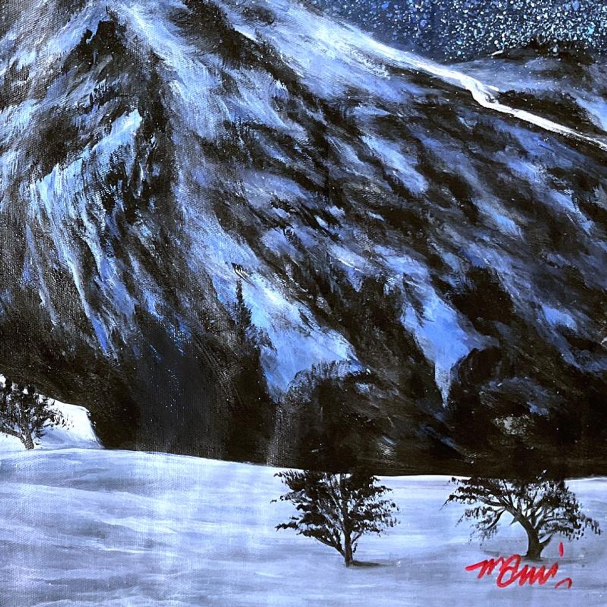 Mani, Original Acrylic Painting on Canvas (35" x 48"), Hand Signed with Letter of Authenticity.