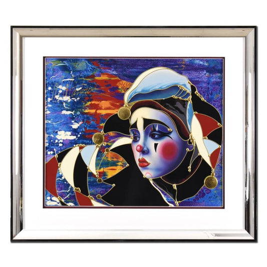 Martiros Manoukian, "Wistful Beauty" Framed Limited Edition Mixed Media Silkscreen, PP Numbered and Hand Signed with Letter of Authenticity.