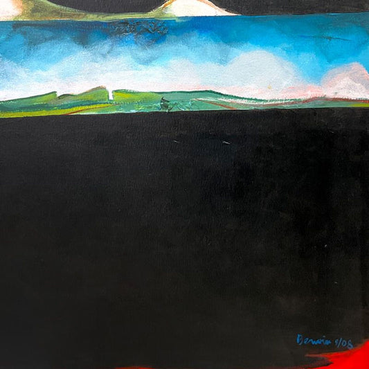 Milton Berwin (1925-2023), Original Painting on Canvas (64" x 50"), Hand Signed with Letter of Authenticity.