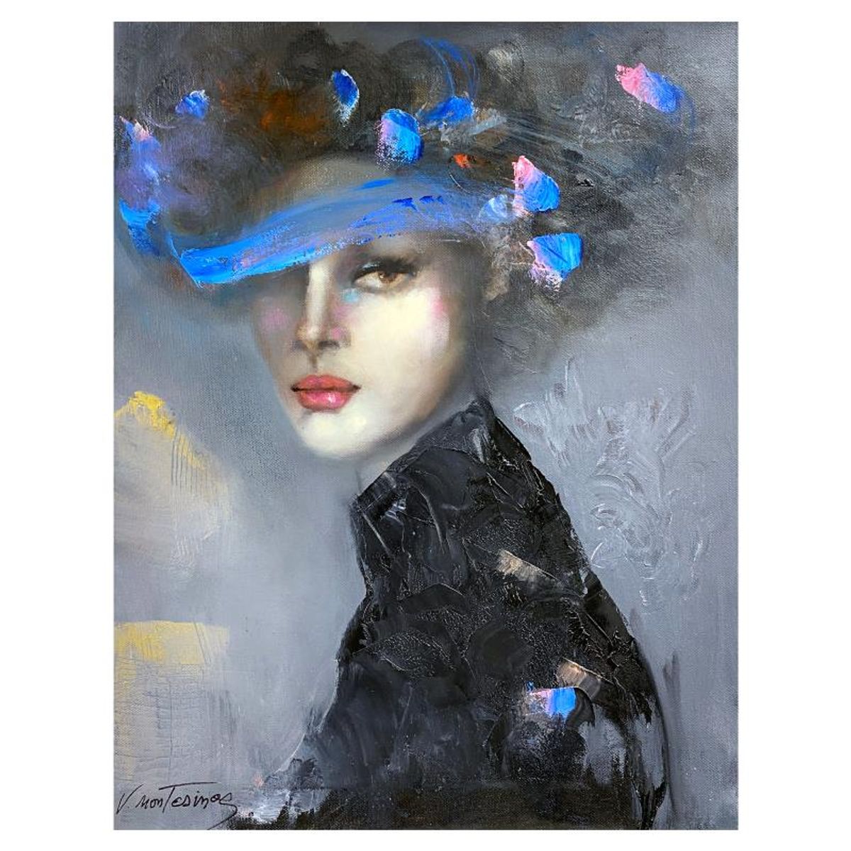 Victoria Montesinos, Original Oil Painting on Canvas, Hand Signed with Letter of Authenticity.