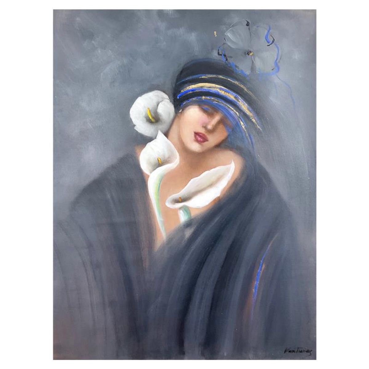 Victoria Montesinos, Original Oil Painting on Canvas, Hand Signed with Letter of Authenticity.