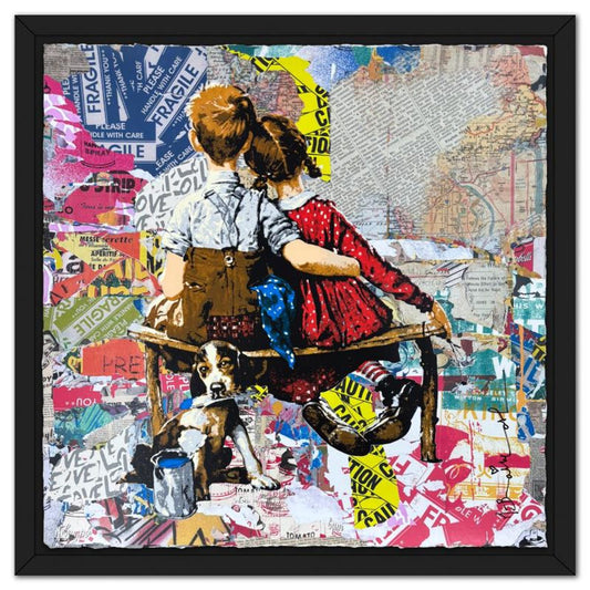 Mr Brainwash, '"Work Well Together" Framed Unique (UNQ) Mixed Media, Hand Signed with Certificate of Authenticity.