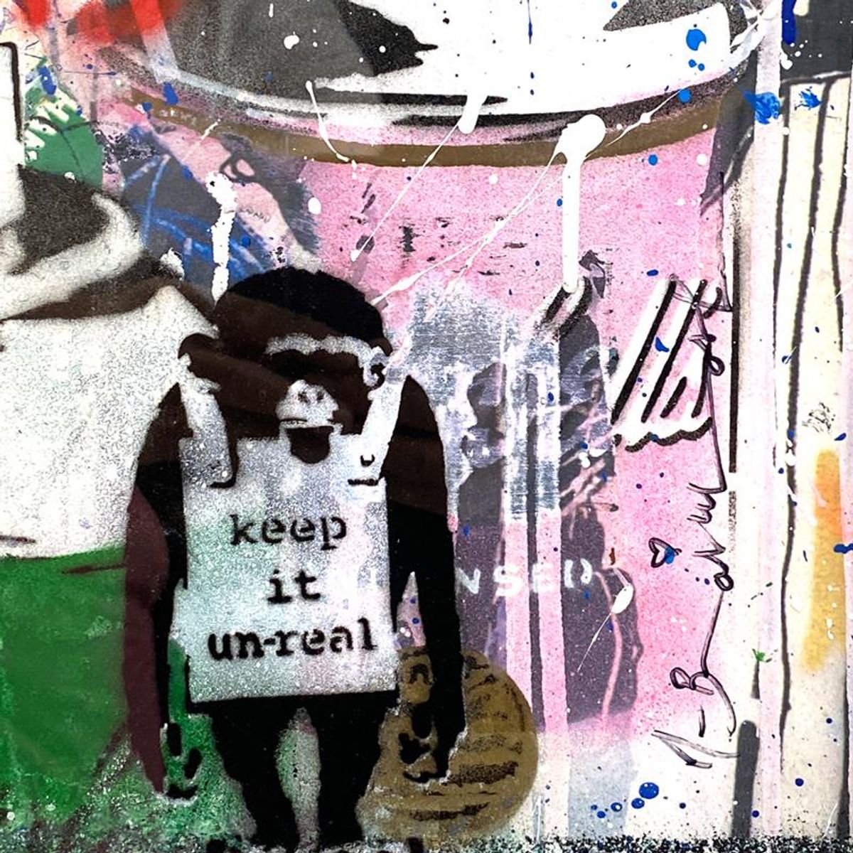 Mr. Brainwash, "Balloon Girl" Framed Original Mixed Media, Hand Signed with Certificate of Authenticity.