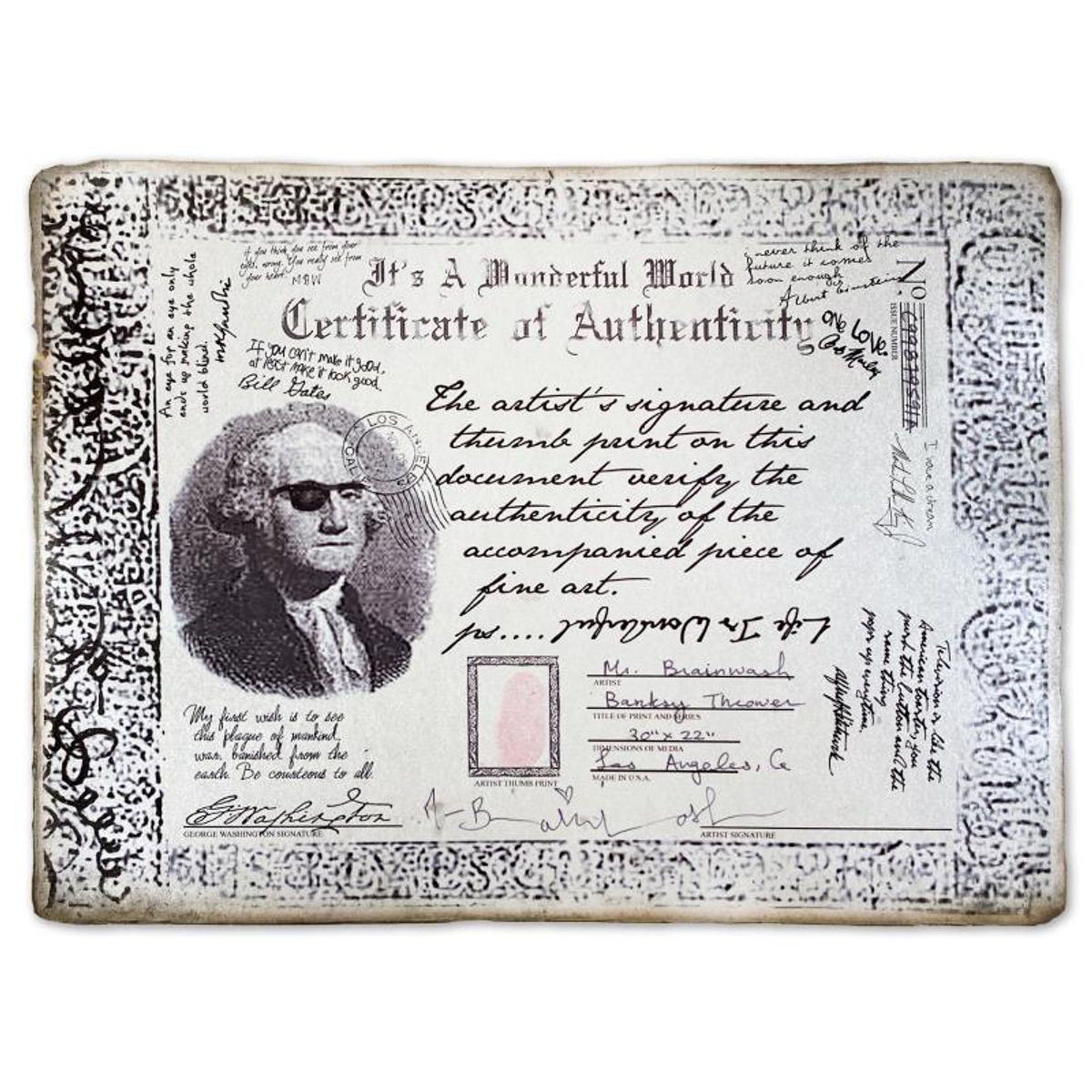 Mr. Brainwash, "Banksy Thrower" Framed Mixed Media Original, Hand Signed with Certificate of Authenticity.