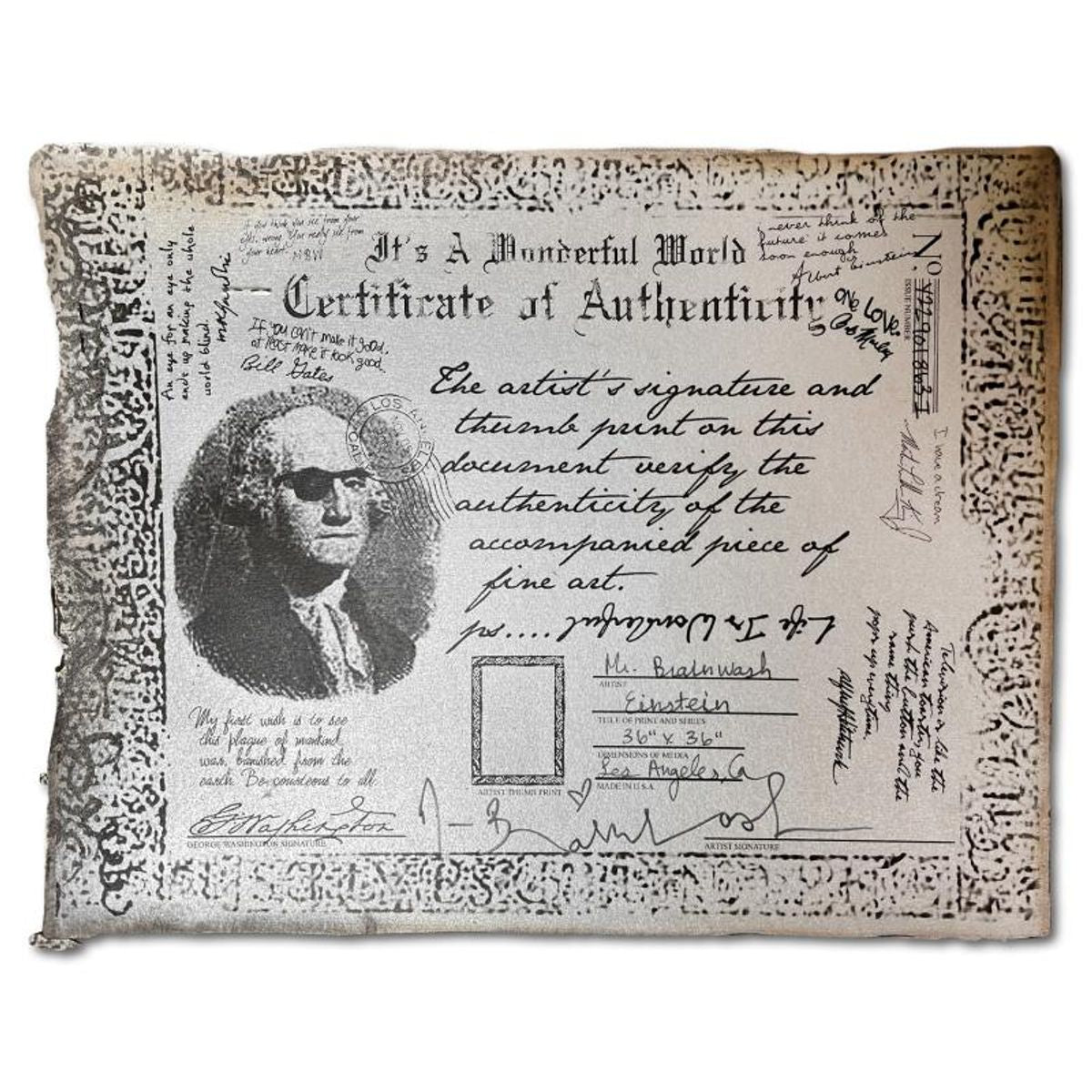 Mr. Brainwash, "Einstein" Framed Mixed Media Original, Hand Signed with Certificate of Authenticity.