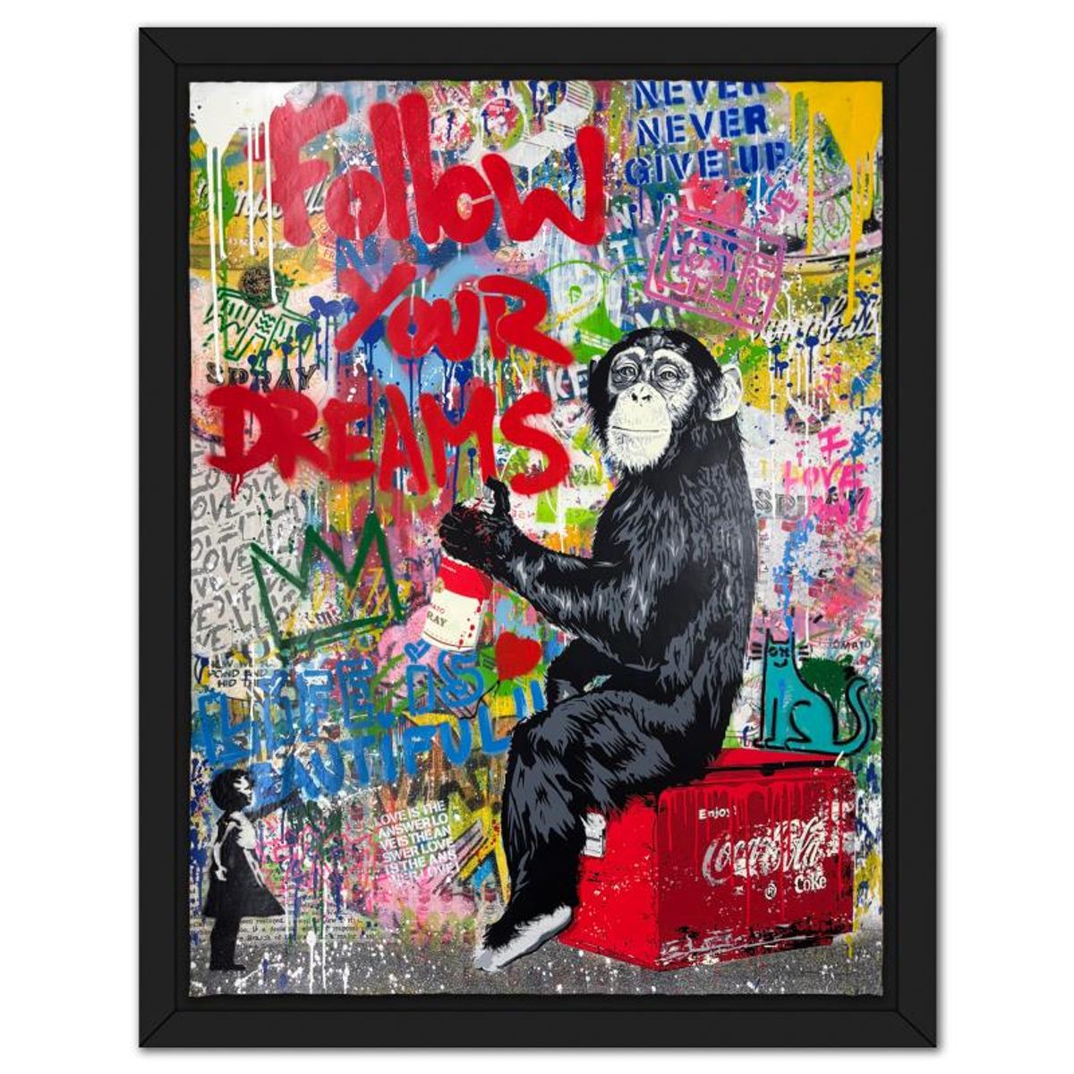 Mr Brainwash, '"Everyday Life" Framed Mixed Media Original, Hand Signed with Certificate of Authenticity.