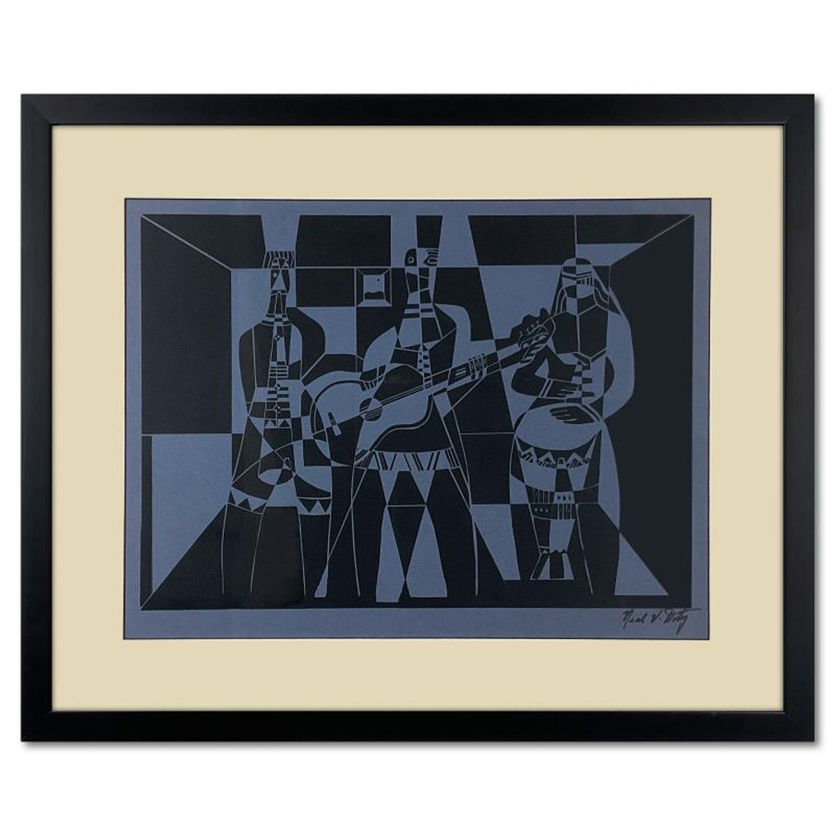Neal Doty (1941-2016), "California Jam" Framed One-of-a-Kind Linocut, Hand Signed with Letter of Authenticity.