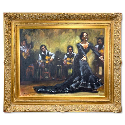 Fabian Perez, "Fiesta en Adalucia" Framed Original Acrylic Painting on Canvas, Hand Signed with Letter of Authenticity.