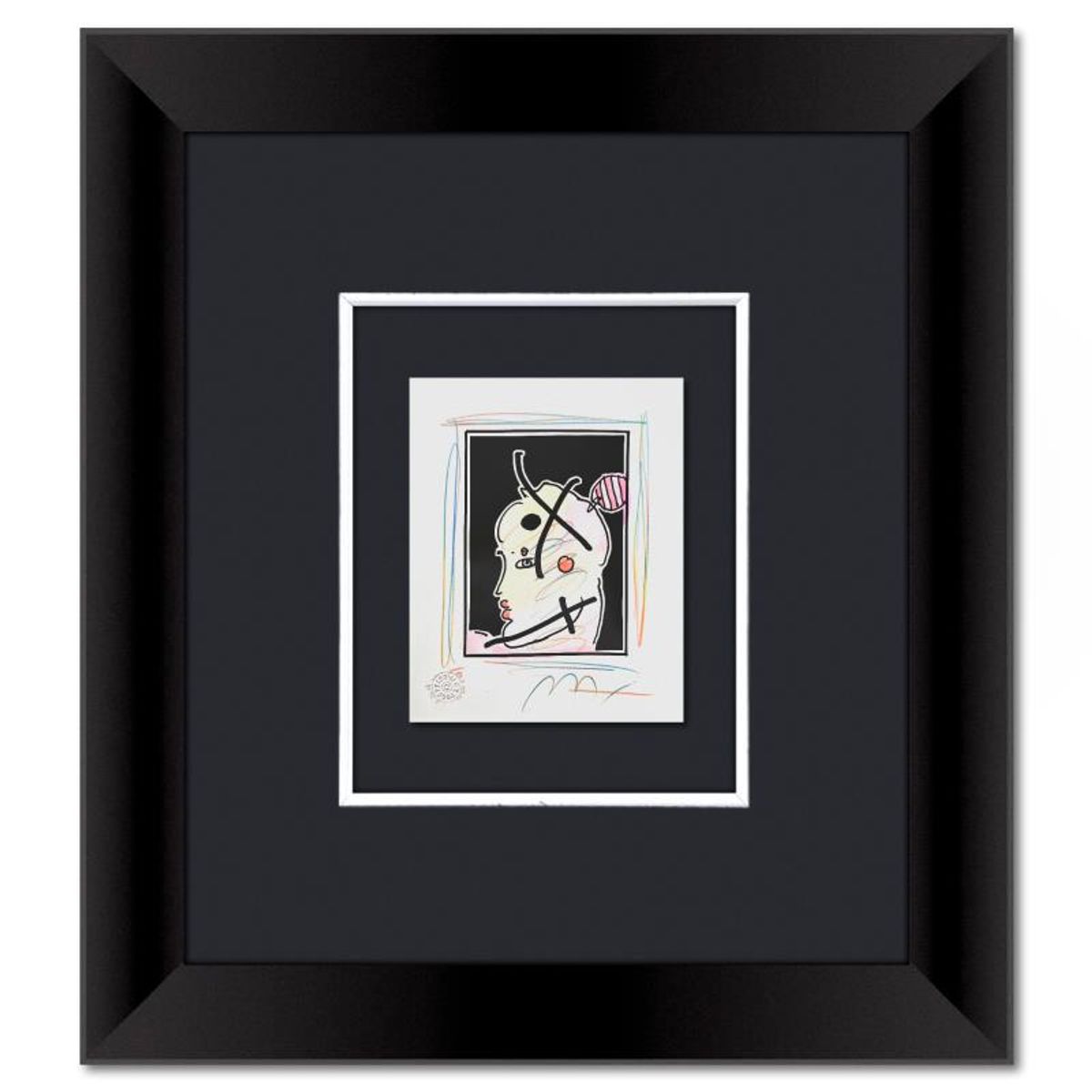 Peter Max, Framed One-of-a-Kind Mixed Media, Hand Signed with Registration Number Certifying Authenticity.