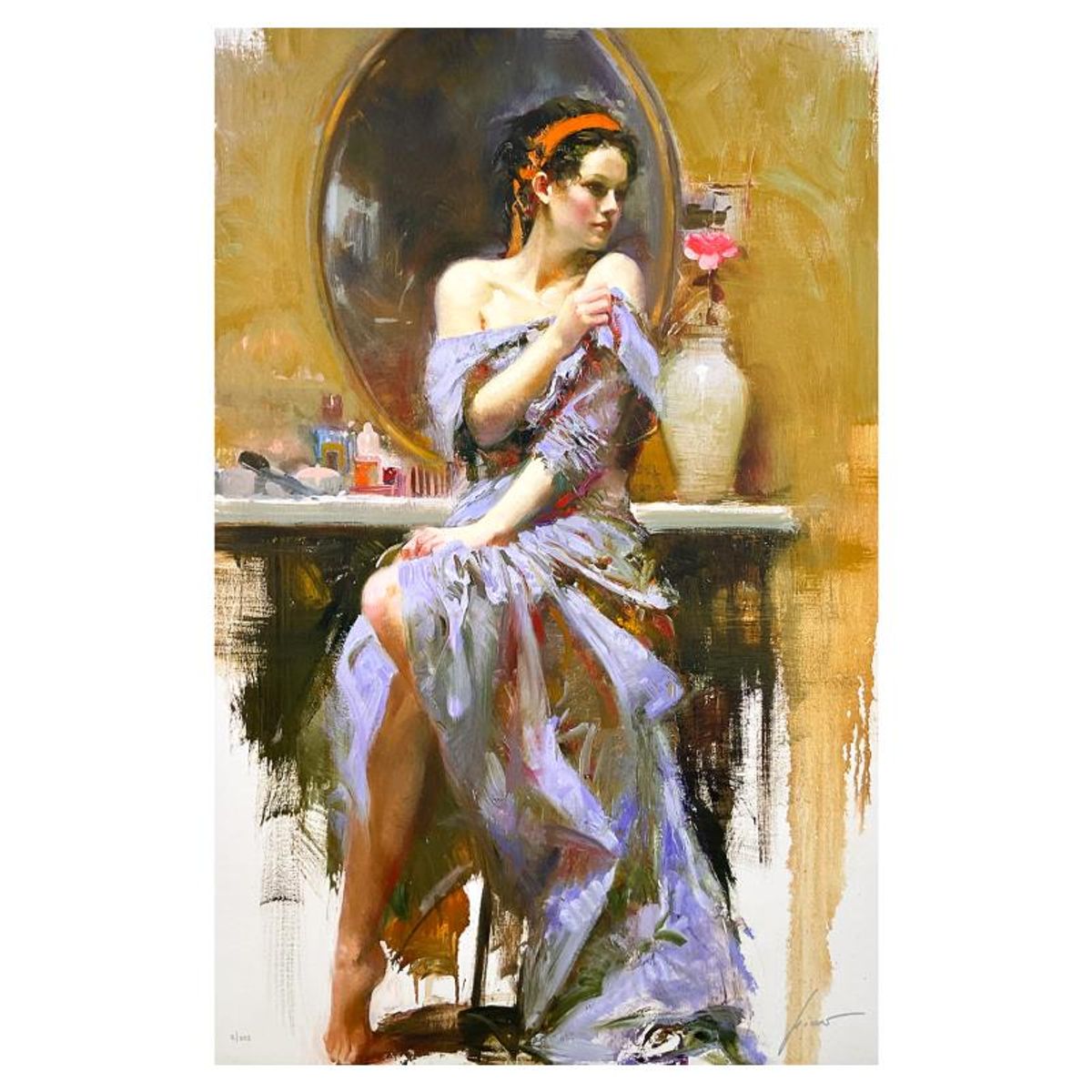 Pino (1939-2010), "Her Favorite Dress" Limited Edition on Canvas, Numbered 2/295 and Hand Signed with Certificate of Authenticity.