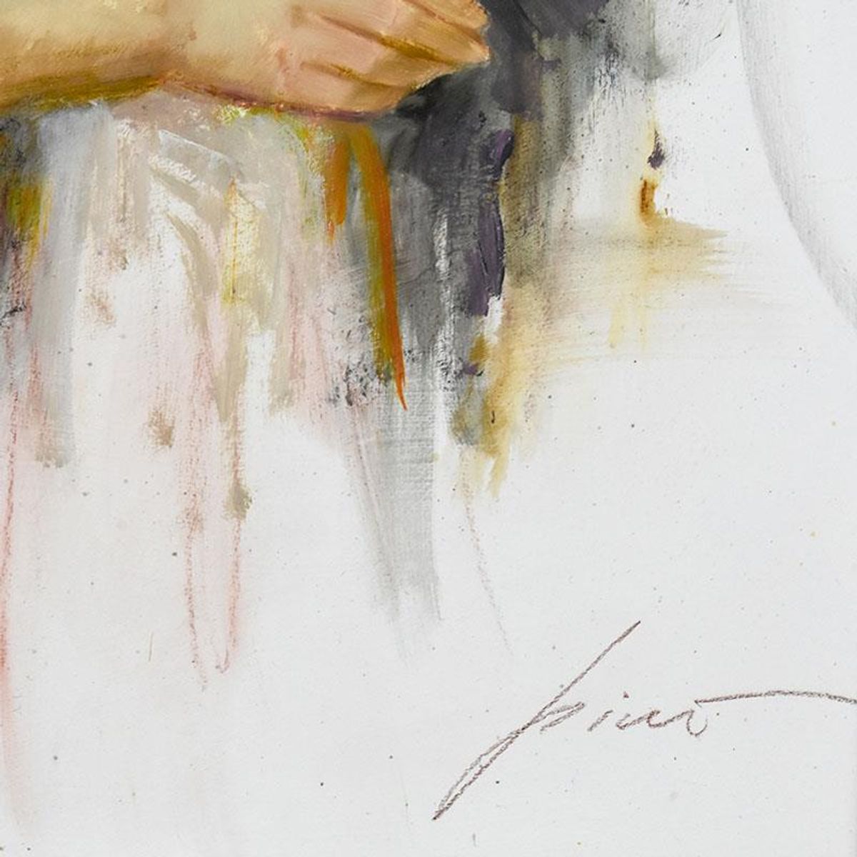 Pino (1939-2010), "Harmony" Framed Original Oil Study on Board, Hand Signed with Certificate of Authenticity.