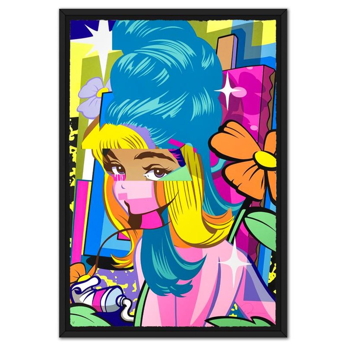 POSE, "Dollie 4" Framed Limited Edition Artist Proof, Hand Signed with Letter of Authenticity