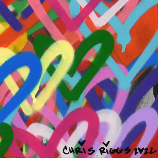 Chris Riggs, "Love" Framed Original Spray Paint Painting on Canvas, Hand Signed with Letter of Authenticity.