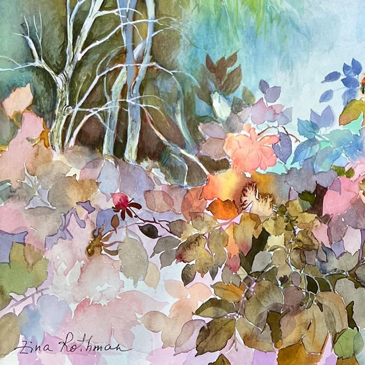 Zina Roitman, Hand Signed Original Painting with Letter of Authenticity.
