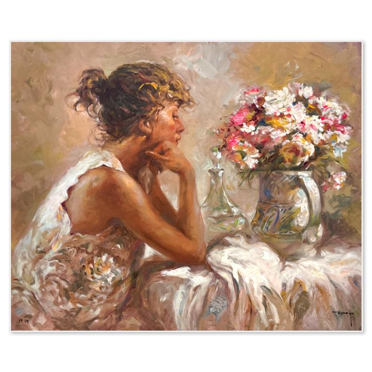 Royo, "Pensativa" Limited Edition Publisher's Proof on Clay-Board (24" x 29"), Numbered 1/5 and Hand Signed with Letter of Authenticity.