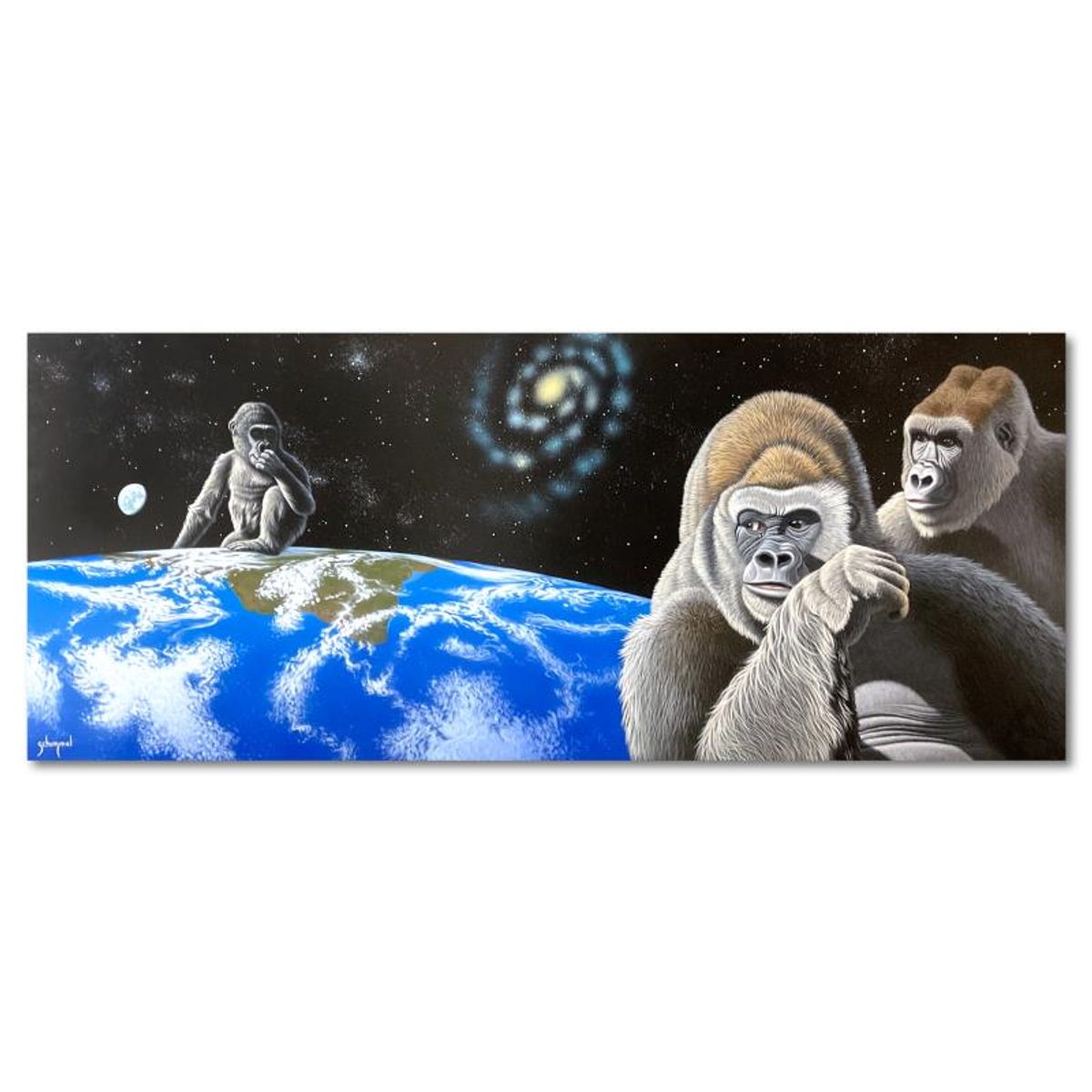 William Schimmel, "Our Children's Future" Original Acrylic Painting on Canvas, Hand Signed with Letter of Authenticity.