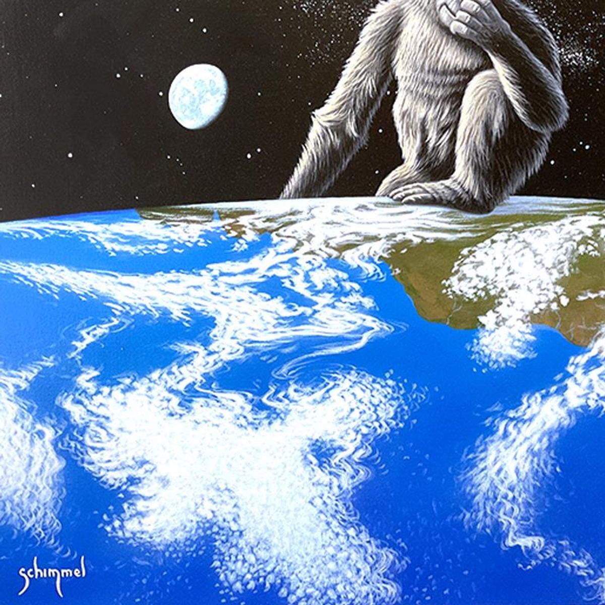 William Schimmel, "Our Children's Future" Original Acrylic Painting on Canvas, Hand Signed with Letter of Authenticity.