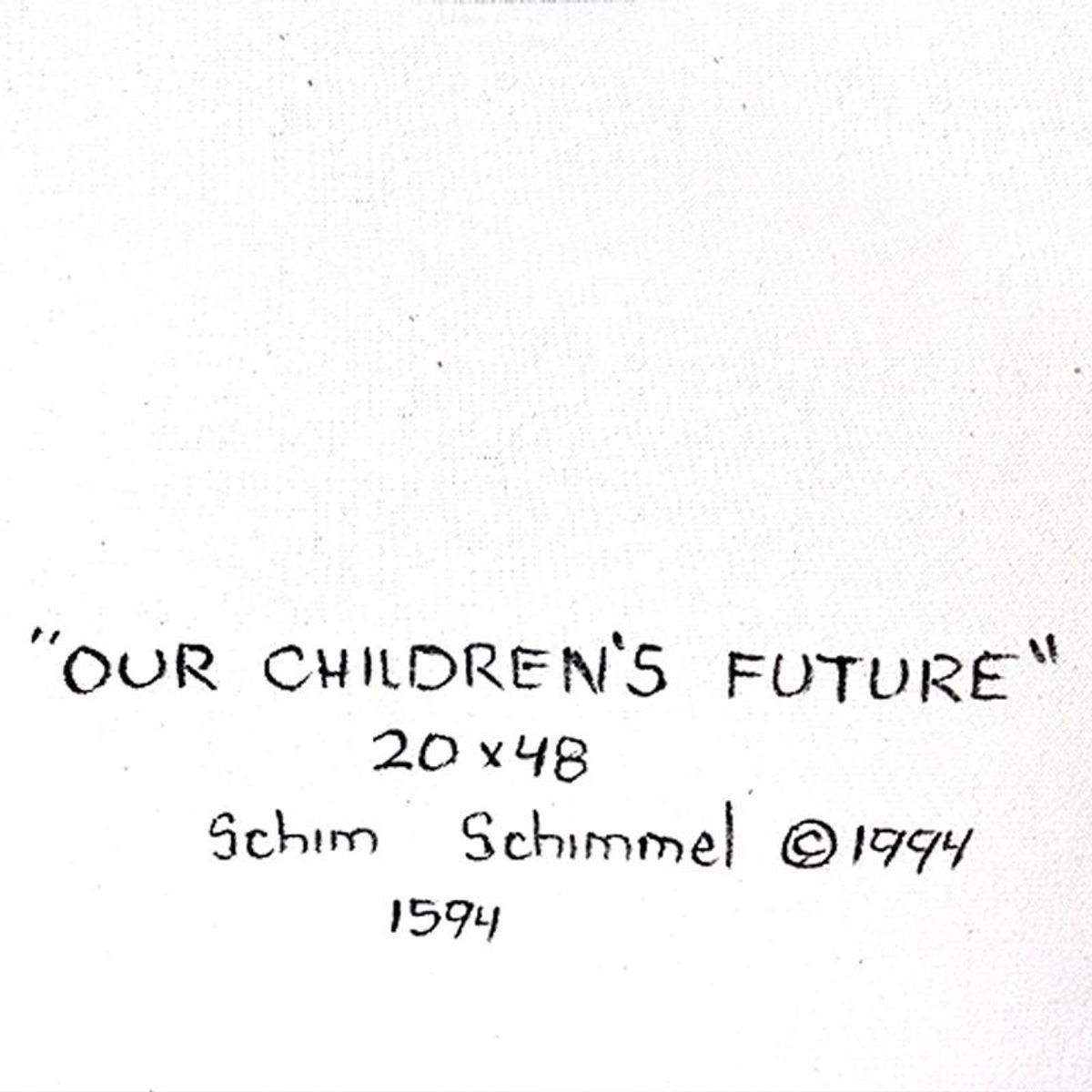 William Schimmel, "Our Children's Future" Original Acrylic Painting on Canvas, Hand Signed with Letter of Authenticity.