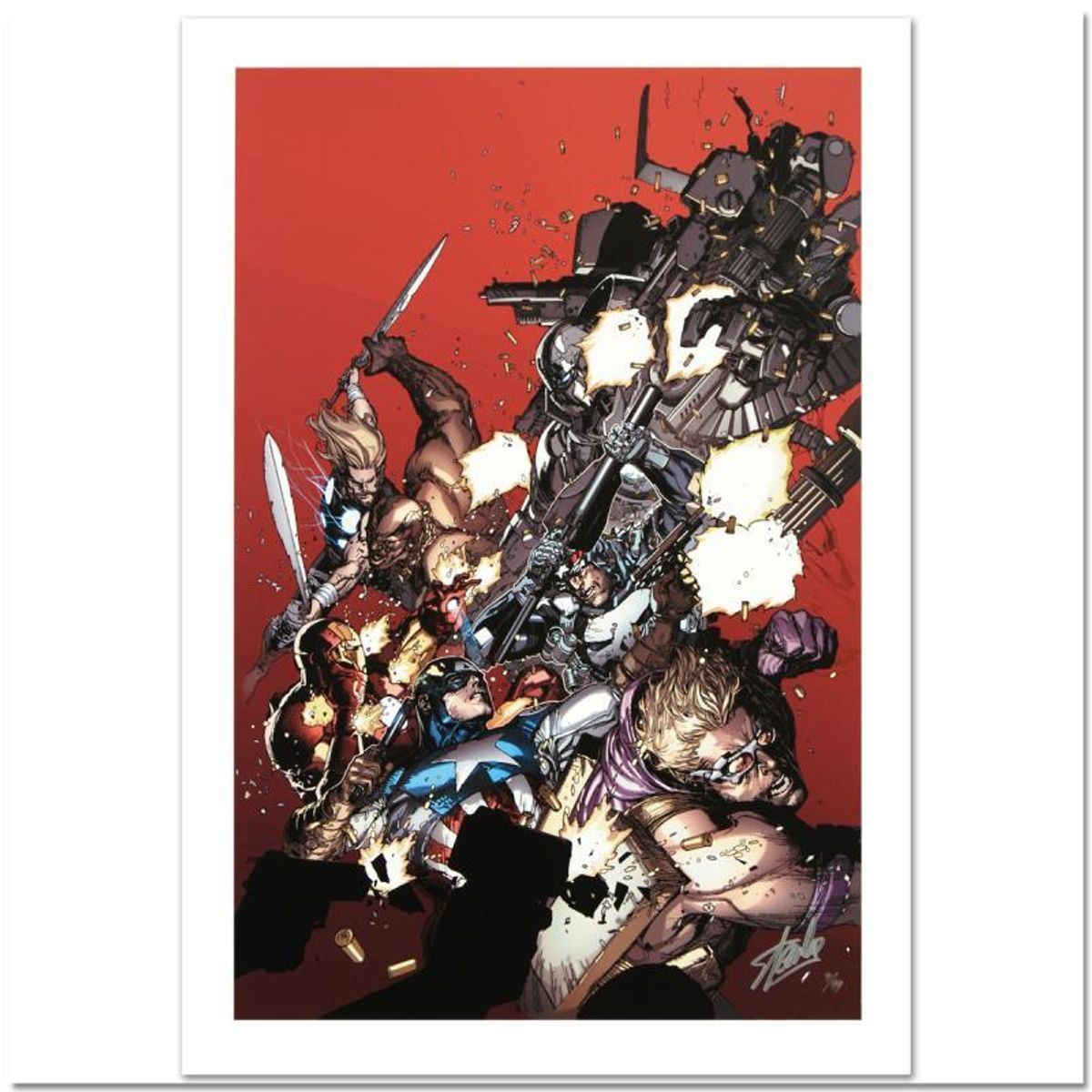 Stan Lee Signed, Marvel Comics "Ultimate Avengers Vs. New Ultimates #1" Limited Edition Canvas 5/99 with Certificate of Authenticity.