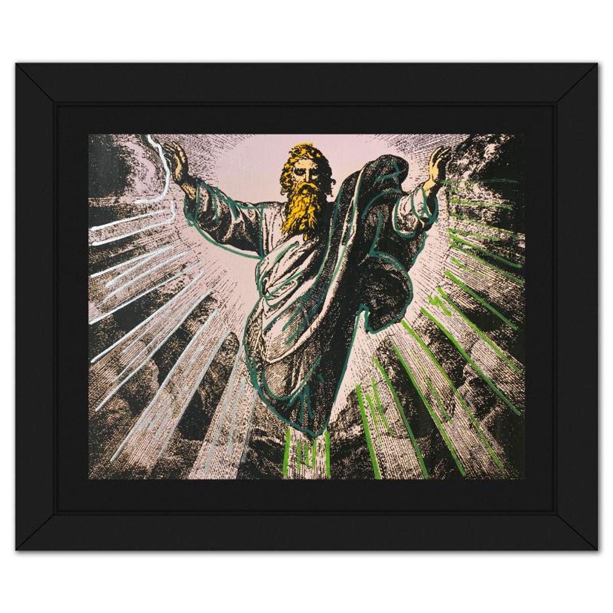 Steve Kaufman (1960-2010), "The Creation" Framed Hand Embellished Limited Edition Silscreen, Numbered AP 2/50 Inverso and Hand Signed with Letter of Authenticity