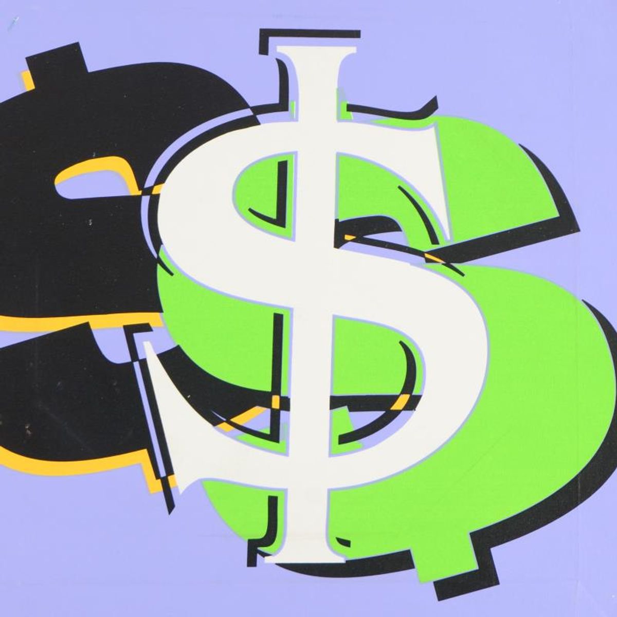 Steve Kaufman (1960-2010), "Dollar Sign (Purple)" Limited Edition Hand Pulled Silkscreen on Canvas, Numbered 5/50 and Hand Signed Inverso with Certificate of Authenticity.