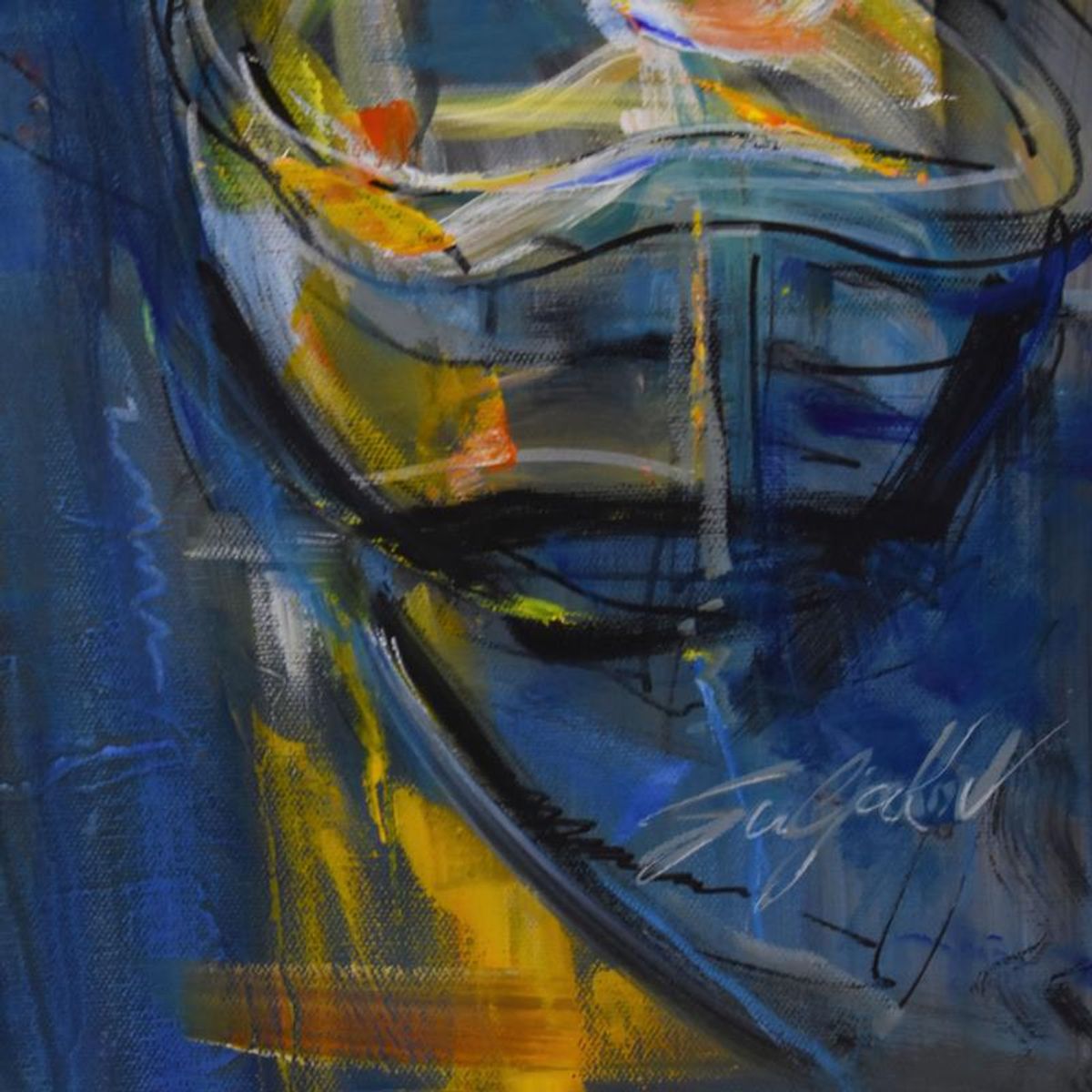 Vadik Suljakov, "Moonlight Romance" Original Oil Painting on Canvas, Hand Signed with Letter of Authenticity.