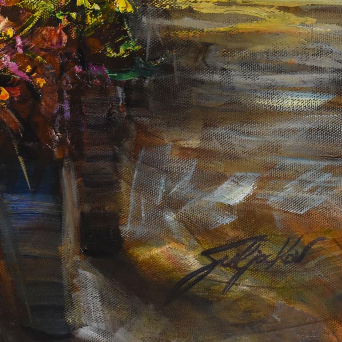 Vadik Suljakov, "City Magic" Original Oil Painting on Canvas, Hand Signed with Letter of Authenticity.