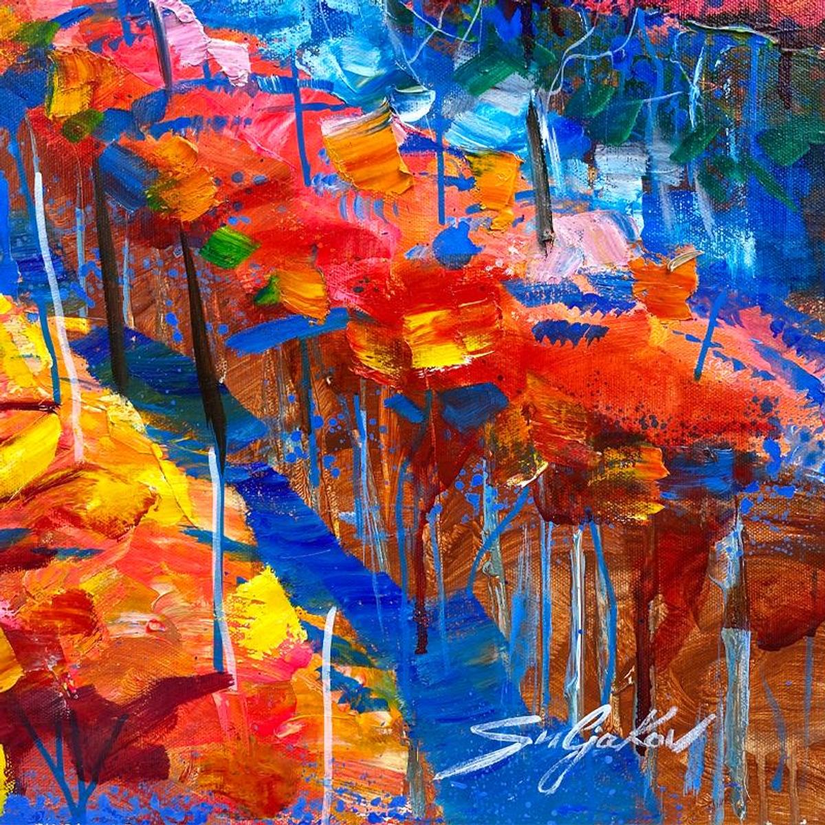 Vadik Suljakov, "Old Vinyard View" Original Oil Painting on Canvas, Hand Signed with Letter of Authenticity.