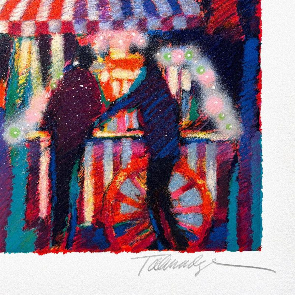 James Talmadge, "Opening Night At The Carnival" Limited Edition Serigraph, Numbered and Hand Signed with Certificate of Authenticity.