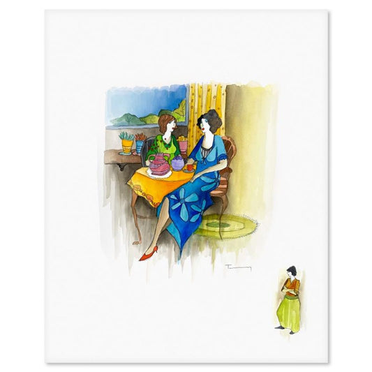 Itzchak Tarkay (1935-2012), Original Mixed Media Watercolor, Hand Signed with Letter of Authenticity.