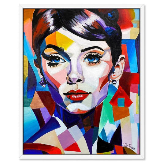 Chloe Victoria, "Eternal Glamour" Framed One-of-a-Kind Mixed Media Overpaint on Canvas, Hand Signed with Letter of Authenticity