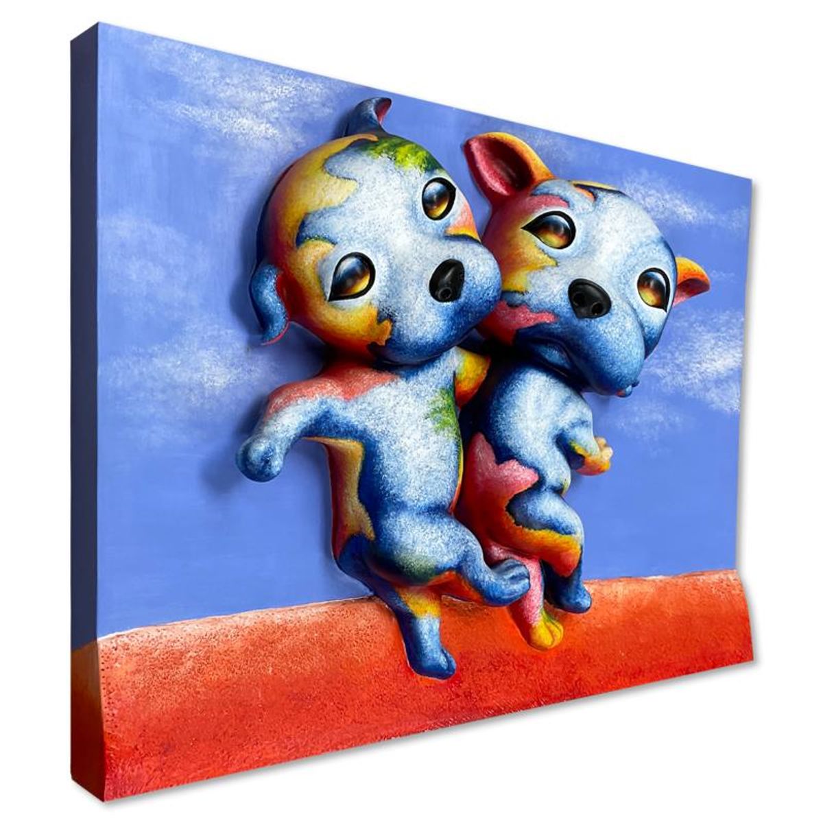 Wang, "Step" Limited Edition Bas Relief Sculpture, Numbered 3/3, Hand Signed and Letter of Authenticity.