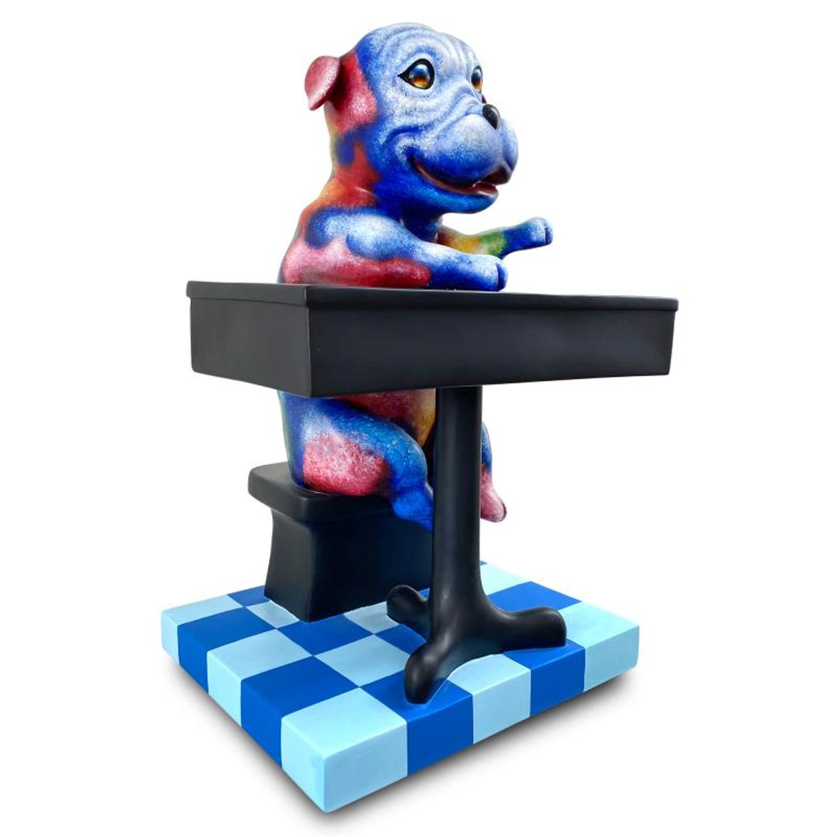 Wang, "Back to School Blues" Hand Painted Limited Edition Resin Sculpture, Numbered 6/99, Hand Signed and Letter of Authenticity