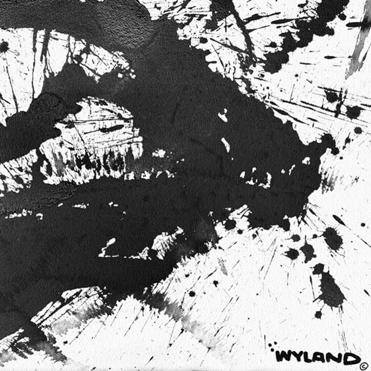 Wyland, "Untitled Abstract" Framed Original Painting on Paper, Hand Signed with Letter of Authenticity.