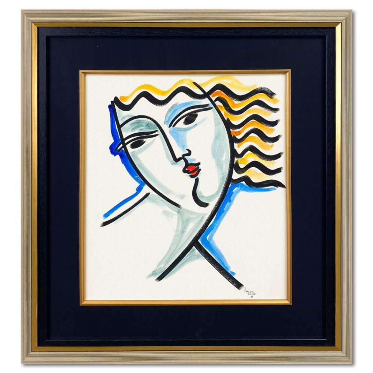 Yuroz, Framed Original Painting, Hand Signed with Letter of Authenticity.